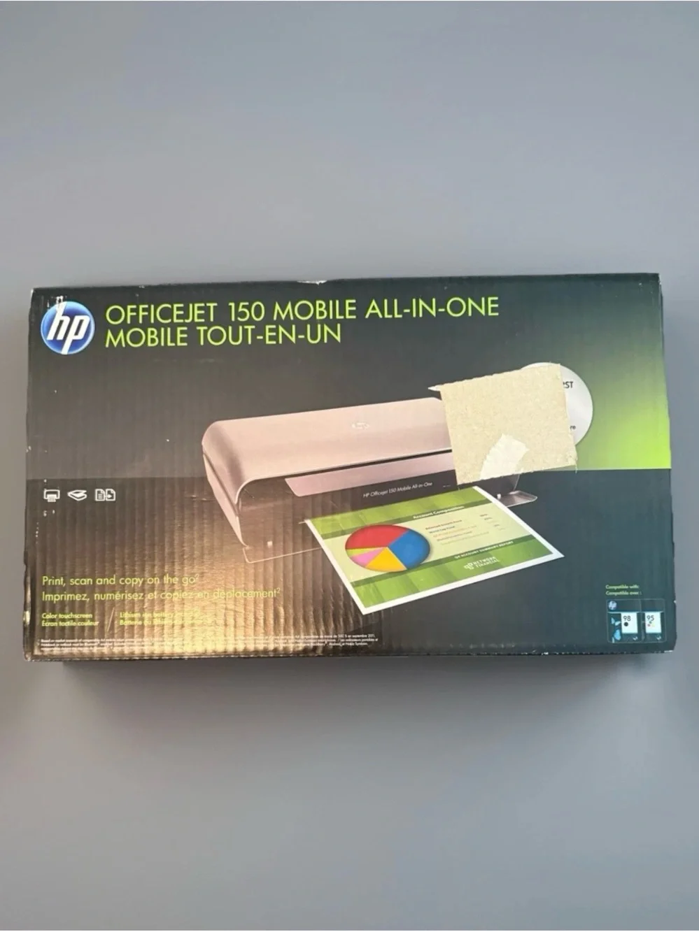 HP OfficeJet 150 Mobile All-In-One Printer - Black with Green Accents